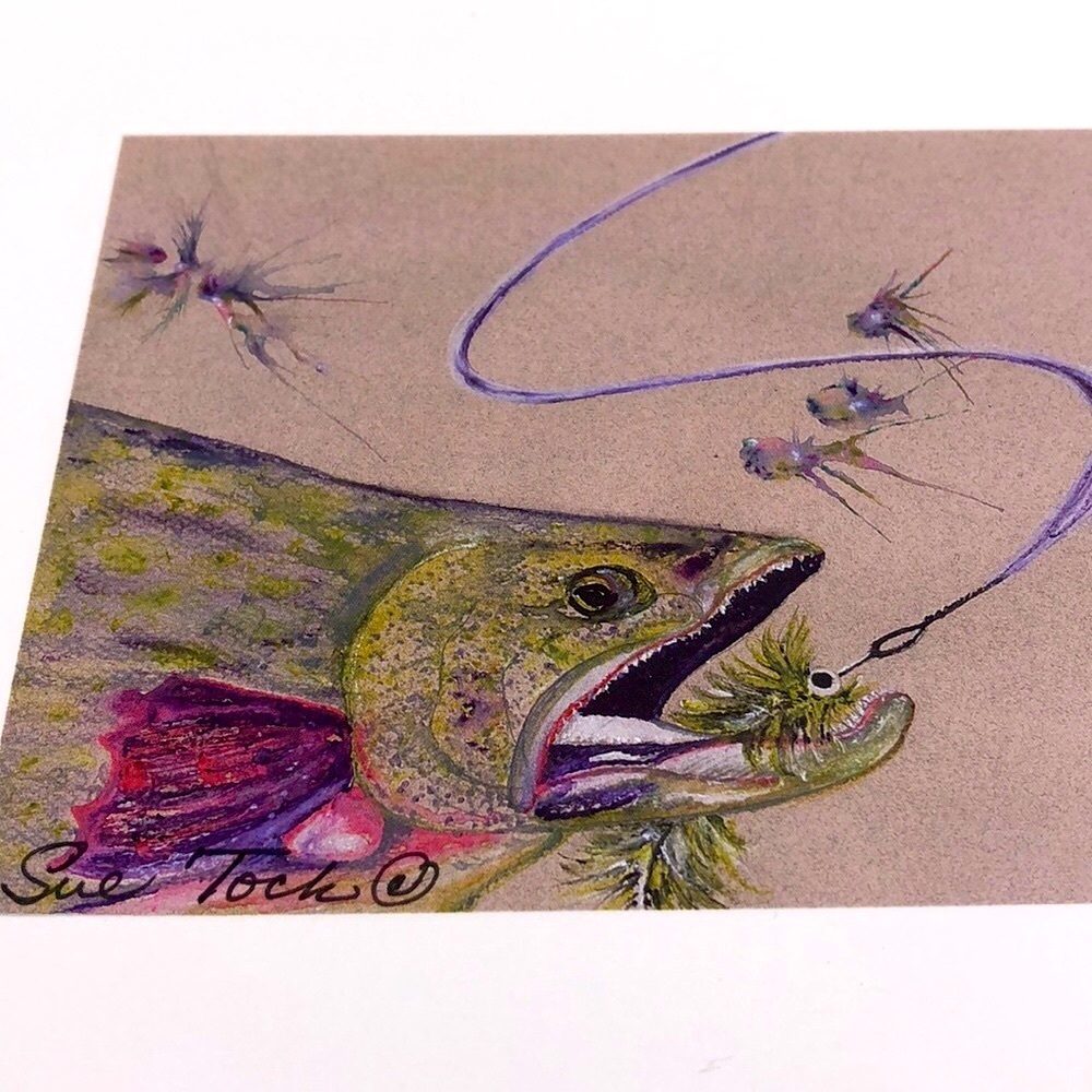 Art Print 8.5x11 pastel watercolor.fish - Picture 2 of 8